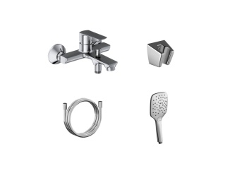 Vodovodní baterie –  Ravak LF 022.00CR.+S Vanová nástěnná baterie se sprchovým setem, chrom