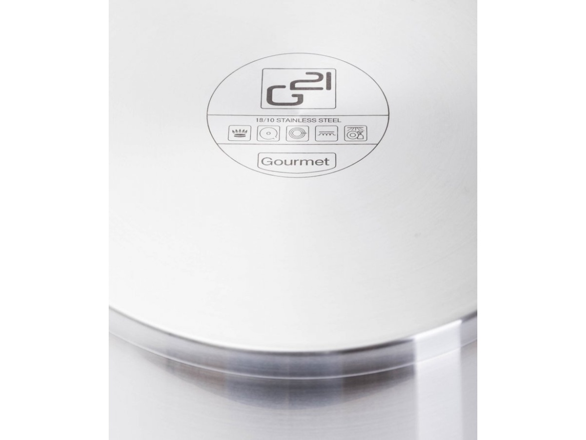G21 Sada nádobí  Gourmet Miracle s cedníkem, 9 dílů, nerez/greblon