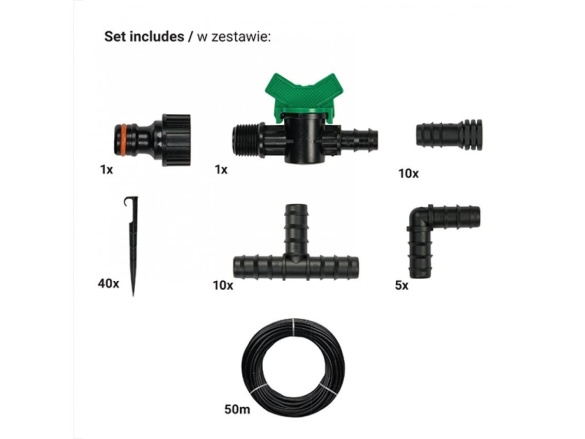 Bradas Sada pro kapkovou závlahu WATER DRIP 1/2" 50m