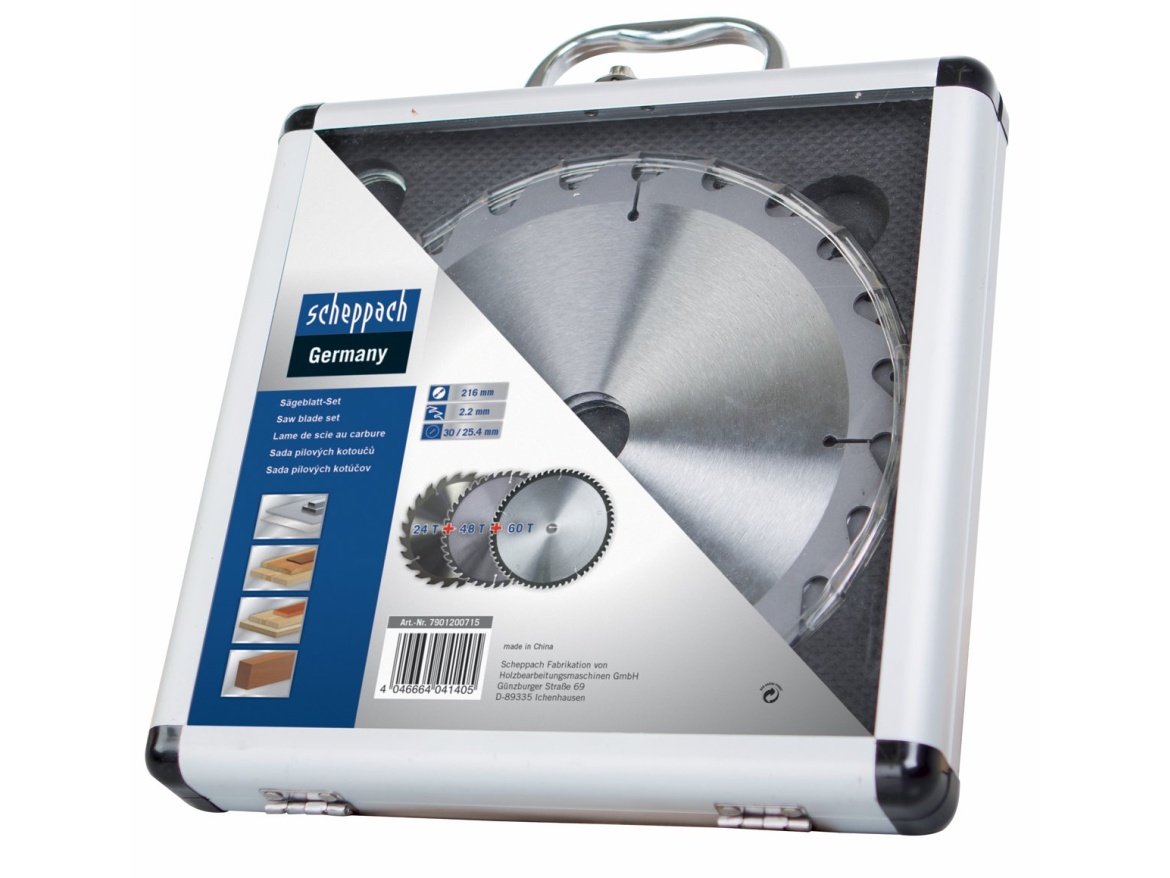 Scheppach Sada 3 pilových kotoučů 210 mm