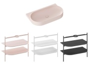 Ravak Umyvadlo Yard 80, bez otvoru pro baterii, bez přepadu, Alabaster Pink