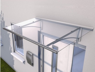 Vchodové stříšky Gutta –  Vchodová strieška Guttavordach PT/GR strieborná / číra, 160 x 90 cm