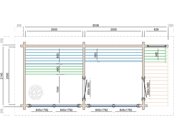 Sauna Tuindeco Tampere L 70
