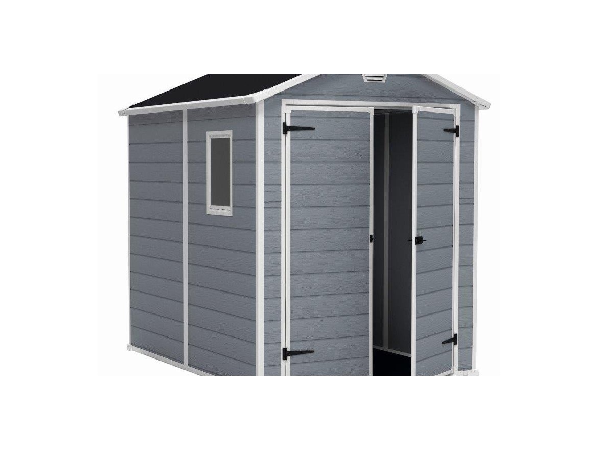 Keter Zahradní domek  MANOR 6 x 8 DD šedý / bílý, s podlahou, poškozený obal
