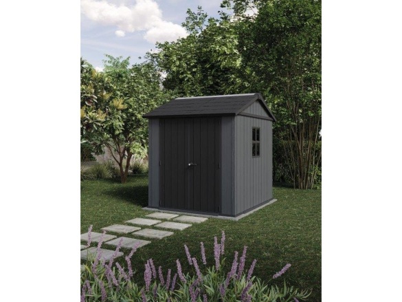 Plastový záhradný domček Keter Zahradní domek  Newton Plus wide 7x7,5 šedý, s podlahou