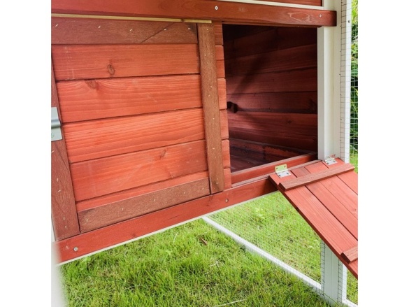 Kurník Scobax Dřevěný kurník MILÁNO RED MAXI, 2200x740x1200 mm