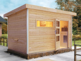 Finská sauna s kamny na dřevo Karibu Skrollan 2