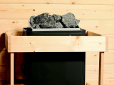 Fínska sauna s pecou na drevo Karibu Skrollan 2