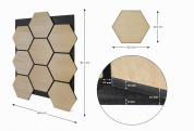 G21 Akustický panel  81,5x66,5x2,1 cm plástev, přírodní dub