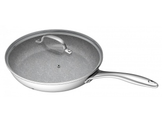 G21 – G21 Pánev Gourmet Miracle 28 cm s poklicí, nerez/greblon