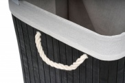 G21 Koš na prádlo  105 l s rozdělovačem, bambusový černý s bílým košem
