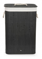 G21 Koš na prádlo  72 l, bambusový černý s bílým košem