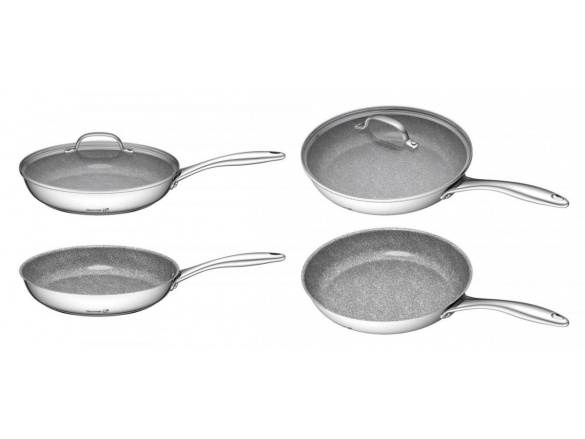 G21 Sada nádobí  Gourmet Miracle s cedníkem, 4 díly, nerez/greblon
