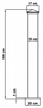 G21 Sloupek  pro branku a bránu 15x166 cm s patkou, antracitový, 2 kusy