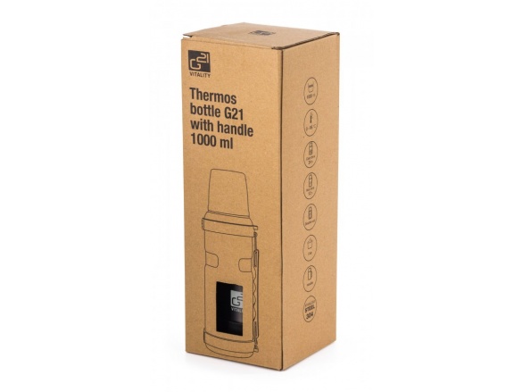 G21 Termoláhev  na pití, 1000 ml, ocelově šedá s rukojetí