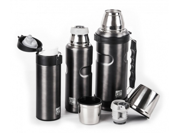 G21 Termoláhev  na pití, 1000 ml, ocelově šedá s rukojetí