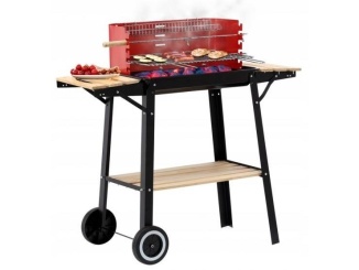 Grillsütők – Garden Line Zahradní gril s bočními policemi a kolečky 93x42x84 cm