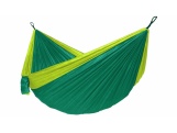Hamaka Houpací síť pro dva Camping + Slap strap (zelený SET)