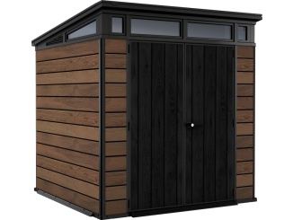 Hobbi piac – Keter Zahradní domek Signature 7x7 Walnut, s podlahou