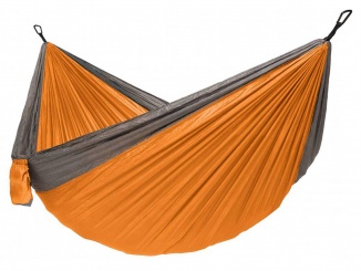 Hojdacie siete a kreslá – Hamaka Camping double PRO oranžová