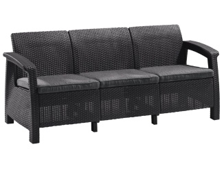 Kanapék – Corfu love seat max třísedačková pohovka hnědá grafitová