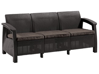 Kanapék – Corfu love seat max třísedačková pohovka hnědá