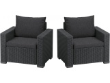 Keter Zahradní křesla  California Mix&Match Chair - 83 x 68 x 72 cm - 2ks - grafitová