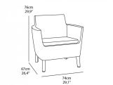 Keter Zahradní set  Salemo DUO - 74 x 67 x 76 cm - hnědá / béžová - 2ks