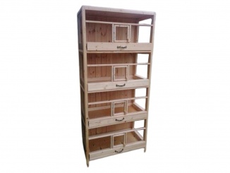 Klece – Česká Manufaktura Lovebird přírodní, 90 x 45 x 135 cm, Drobné ptactvo, Trojklec