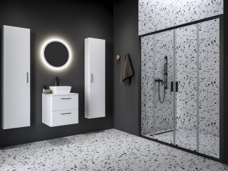 Koupelna a WC – Ravak NBLDP4 130, čierna+transparent