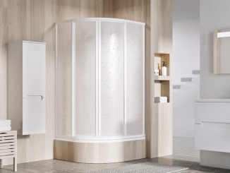 Koupelna a WC – Ravak SKCP4 90x90, Sabina bílá+pearl