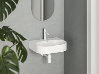 Koupelna a WC – Ravak Umyvadlo Ceramic Slim Wall O 55 N, s otvorem pro baterii, s přepadem, bílá matná