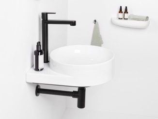Koupelna a WC – Ravak Umývadlo Yard 40, s otvorom pre batériu, bez prepadu, Smoke Grey