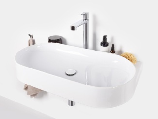 Koupelna a WC – Ravak Umyvadlo Yard 80, s otvorem pro baterii, bez přepadu, Smoke Grey