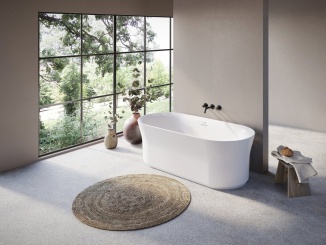 Koupelna a WC – Ravak Vana Ypsilon 180x80, volně stojící, Smoke Grey/bílá, krytka odtoku bílá