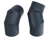 Kovokraus Koleno kouřové 120mm stavitelné / 0 - 90° silnostěnné s čistícím otvorem 1,5mm