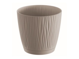 Květináče – Prosperplast Květináč SANDY s miskou 18,8 cm - šedý kámen