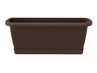 Květináče – Prosperplast Truhlík s miskou RESPANA SET 49 cm - hnědý