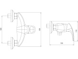 Novaservis Sprchová baterie Metalia 57 100 mm, chrom, nástěnná, bez příslušenství,  57065/1,0