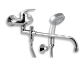 Novaservis Umyvadlová paneláková baterie Metalia 57 100 mm, chrom, nástěnná, s příslušenstvím,  57037,0