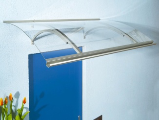 Oblé striešky – Vchodová strieška Swing strieborná/číra, 160 x 87 cm