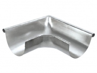 Odvodnění – Roh žľabu vonkajší FeZn strieborný 333 mm 90°