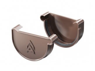 Odvodnenie – Aqua čelo PVC žľabu pravé 75 mm hnedá
