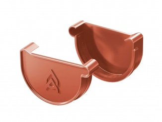 Odvodnenie – Aqua čelo PVC žľabu pravé tehlovo červená 125 mm