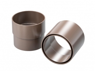 Odvodnenie – Aqua spojka PVC zvodu hnedá 63 mm