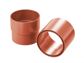 Odvodnenie – Aqua spojka PVC zvodu tehlovo červená 90 mm