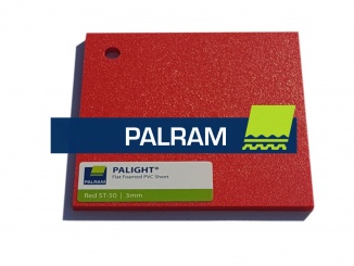 Palram – PVC Palight Color Pěněná PVC deska Palight Tloušťka: 3, Barva: červená, Kód barvy: ST-50, Šířka: 1220, Délka: 2440, Hmotnost: 6.3