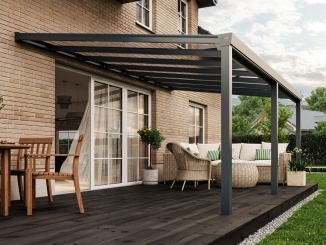 Paraplica – Paraplica hliníková pergola 3,0 x 2,5 m, tmavě šedá, polykarbonát (16 mm)