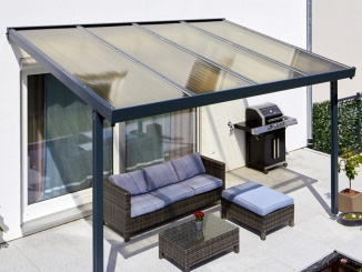 Pergoly Gutta – Terrassendach Premium antracit / bronz akrylát (16 mm) 3,09 x 3,06 m ne