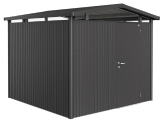 Plechové – Panorama P1, tmavě šedá metalíza s jednokřídlými dveřmi